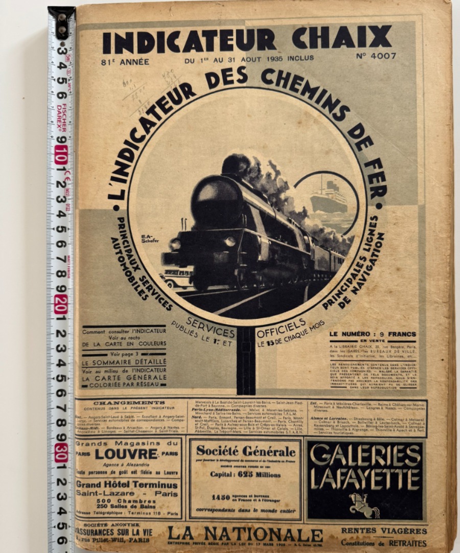 Indicateur chemins de fer chaix 1935 avec sous main Byrrh + 2 affiches de transport - Vue 2 - Divers