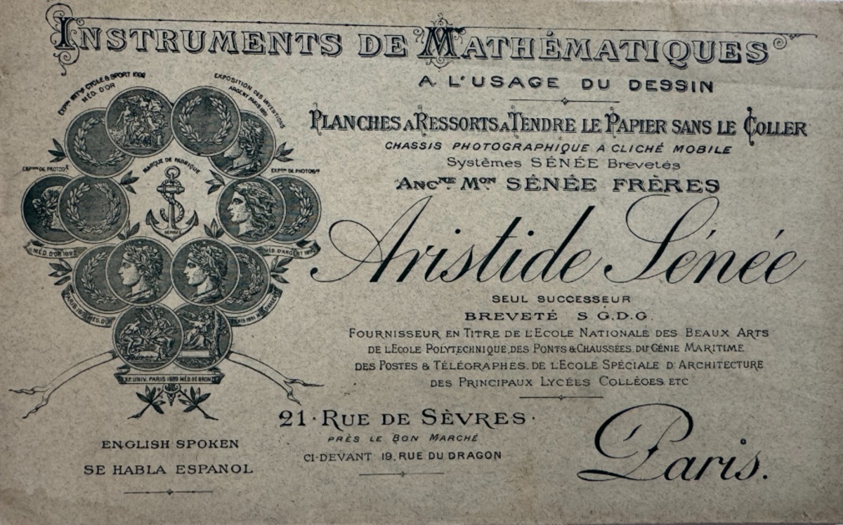 Catalogue instruments de mathématiques, compas, chassis photographique 1894 - Divers authentique - Revue Vintage