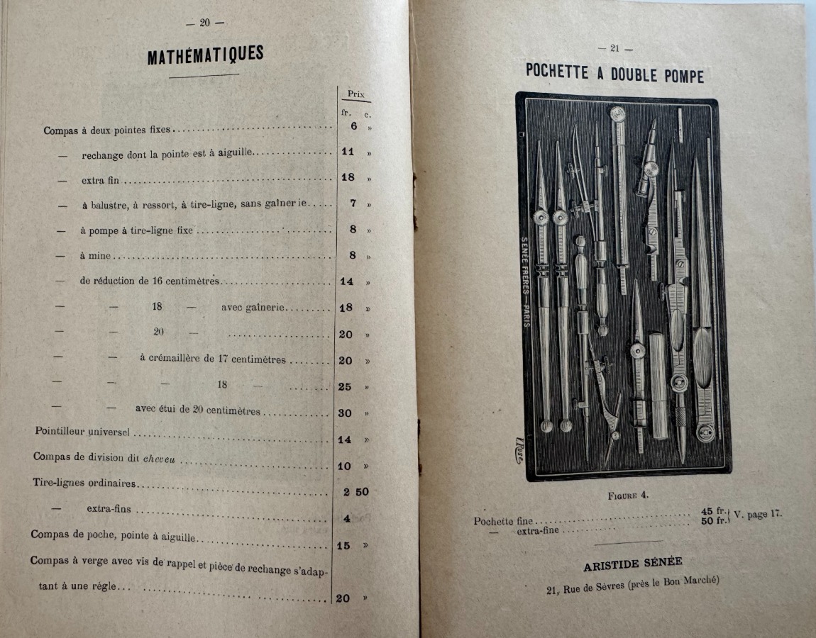 Catalogue instruments de mathématiques, compas, chassis photographique 1894 - Vue 2 - Divers