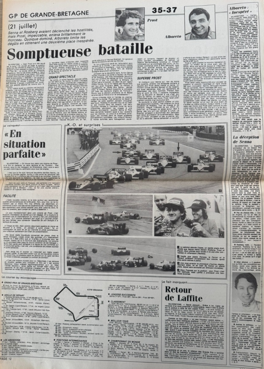 Journal l'équipe octobre 1985  N° hors série - Alain Prost Champion du Monde - Formule 1 - Vue 2 - Journal L'Équipe