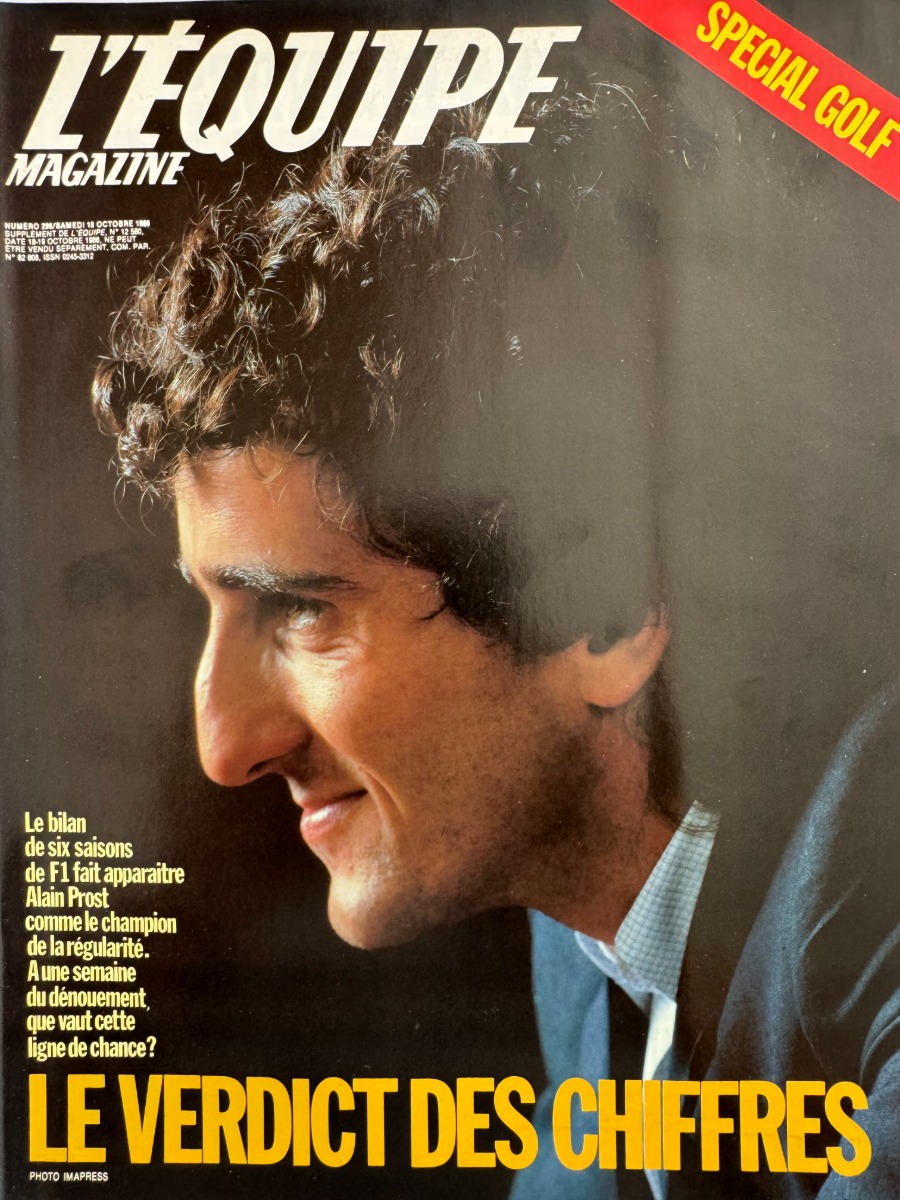 L'équipe magazine N° 299 du 18/10/1986 Alain Prost - Formule 1 - Journal L'Équipe authentique - Revue Vintage