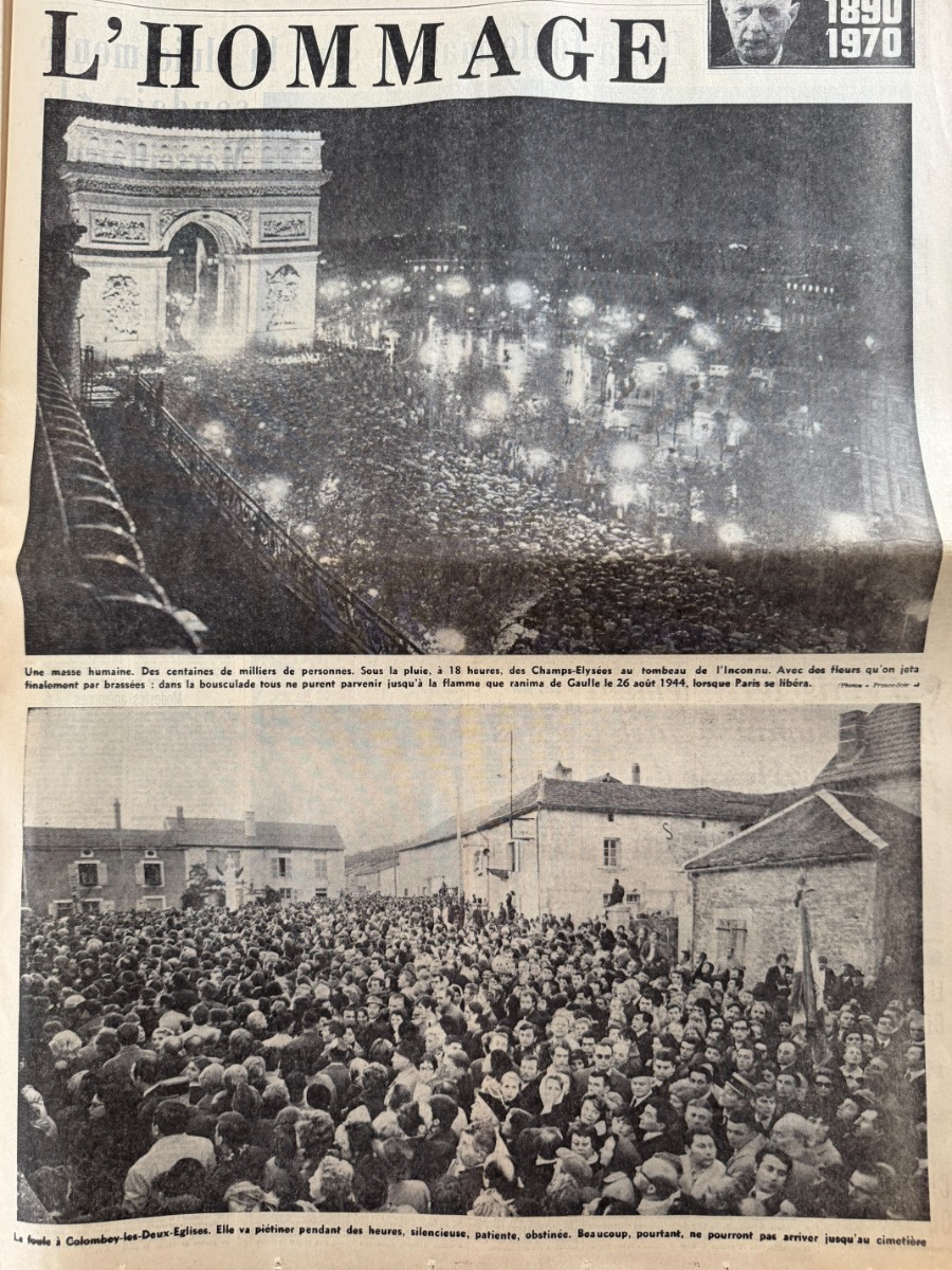 France Soir du 14 novembre 1970 Mort du Général Charles de Gaulle - Vue 2 - Vieux papiers