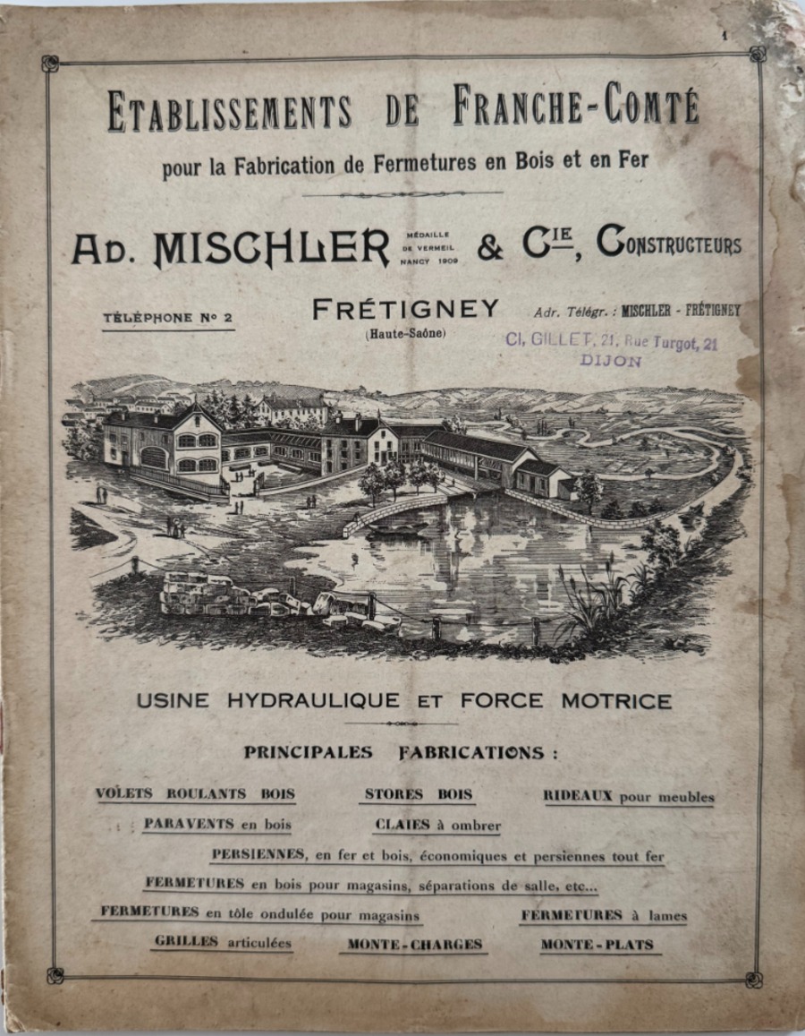Catalogue Mischler Frétigney Haute Saone - Persiennes, Fermeture, Grilles - Divers authentique - Revue Vintage
