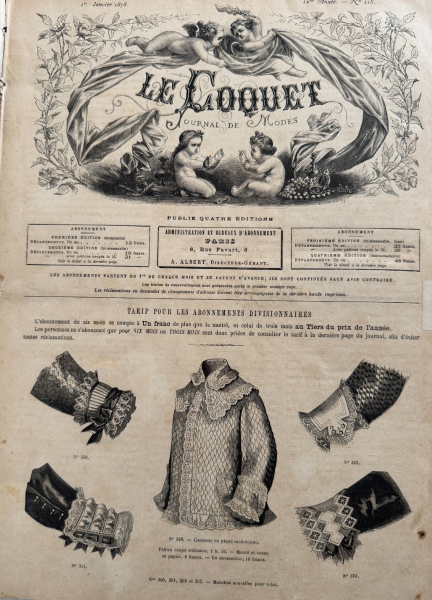 Le Coquet journal de la mode année 1878 / 1879 avec planches couleurs - Vue 2 - Grands Magasins