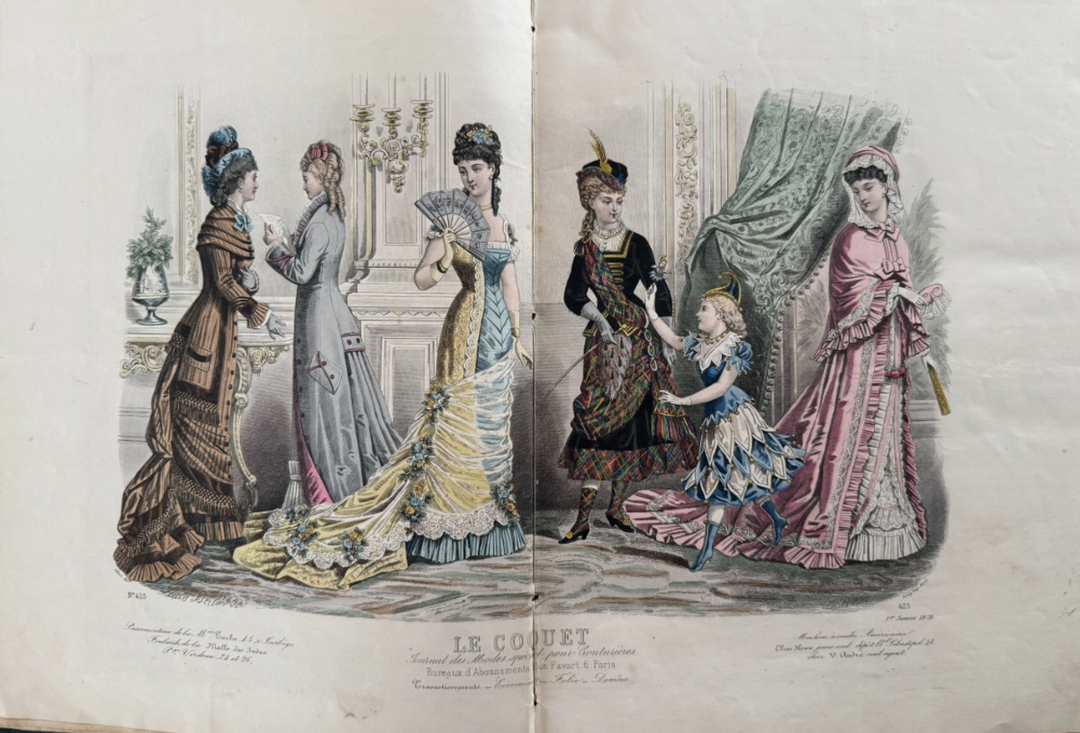 Le Coquet journal de la mode année 1878 / 1879 avec planches couleurs - Vue 3 - Grands Magasins