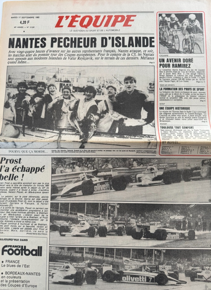 Journal l'équipe 17/09/1985 Nantes Coupes d'Europe - Football - Journal L'Équipe authentique - Revue Vintage