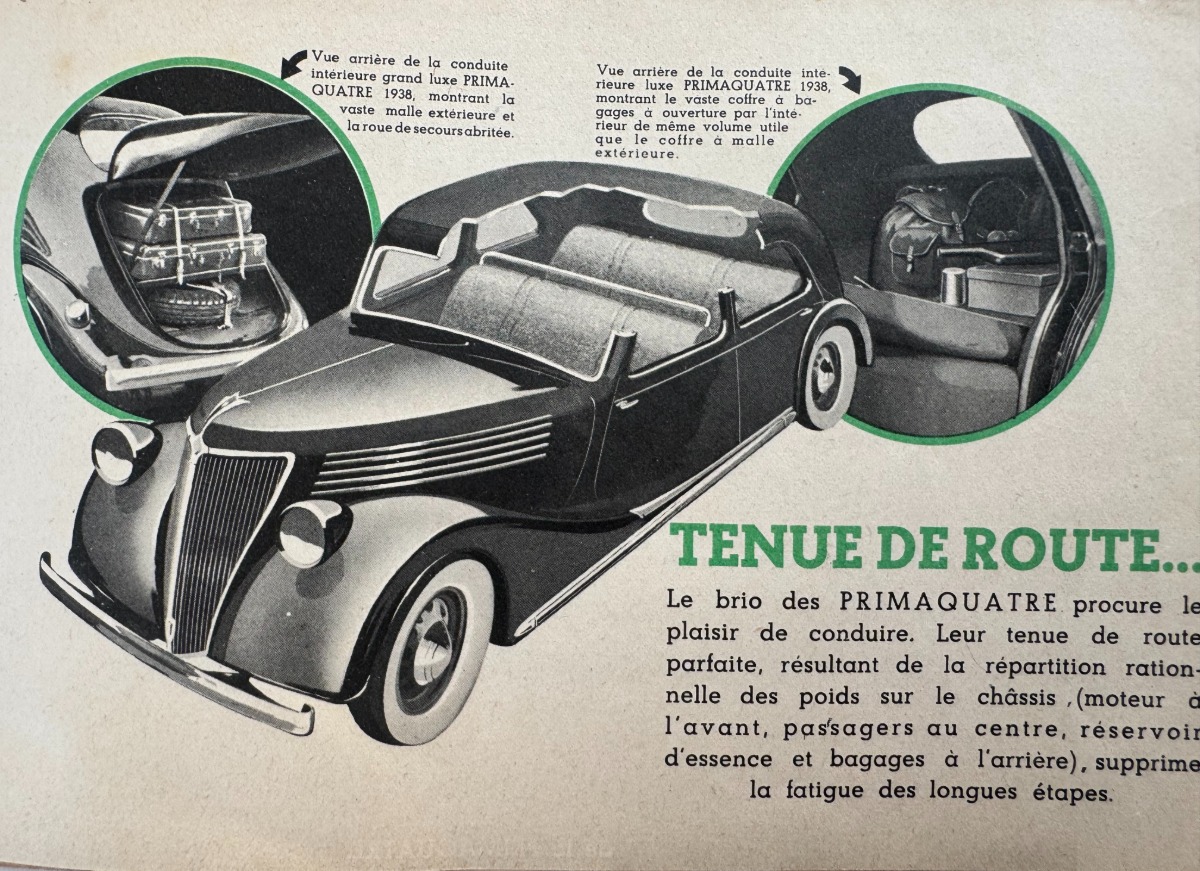 Catalogue Renault Primaquatre 1938 - Vue 3 - Auto
