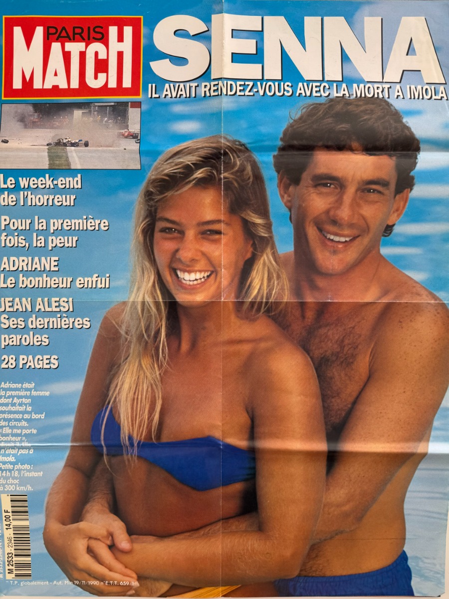 Affiche Ayrton Senna - Il avait rendez vous avec la mort a Imola - Formule 1 - Autres sports authentique - Revue Vintage