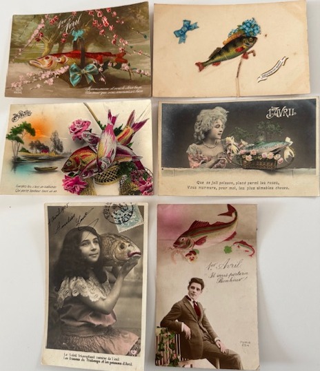 Lot de 6 cartes anciennes 1er Avril début 1900 - Autres authentique - Revue Vintage