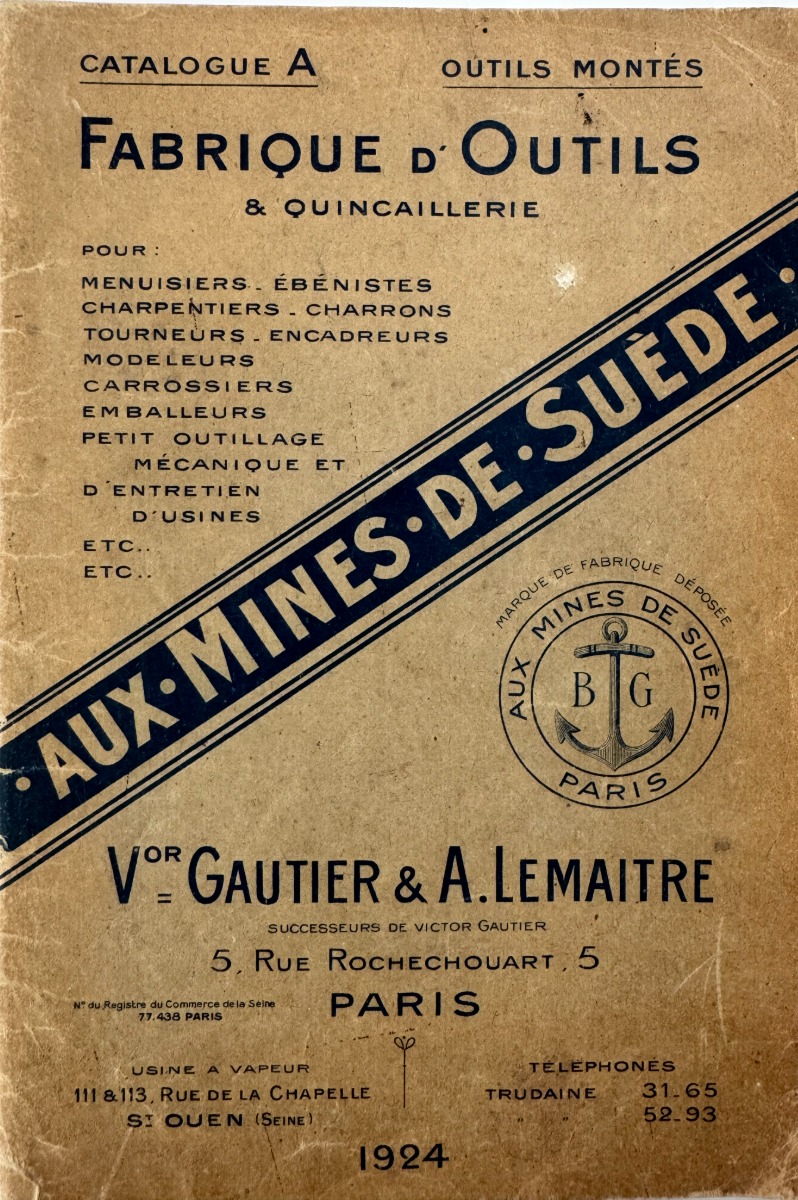 Catalogue fabrique d'outils Quincaillerie - Menuiserie - Charrons - Divers authentique - Revue Vintage