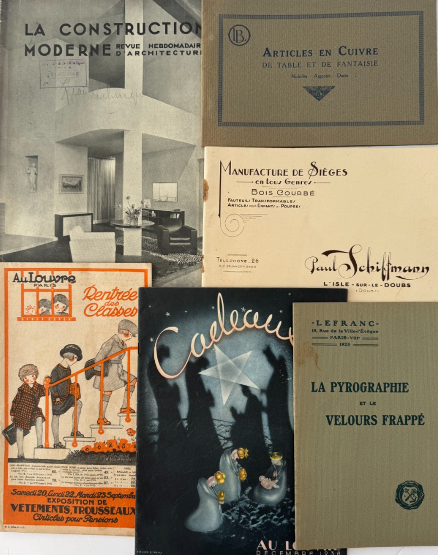 Lot 6 catalogues articles en cuivre - Manufacture de sièges - au Louvre - - Divers authentique - Revue Vintage