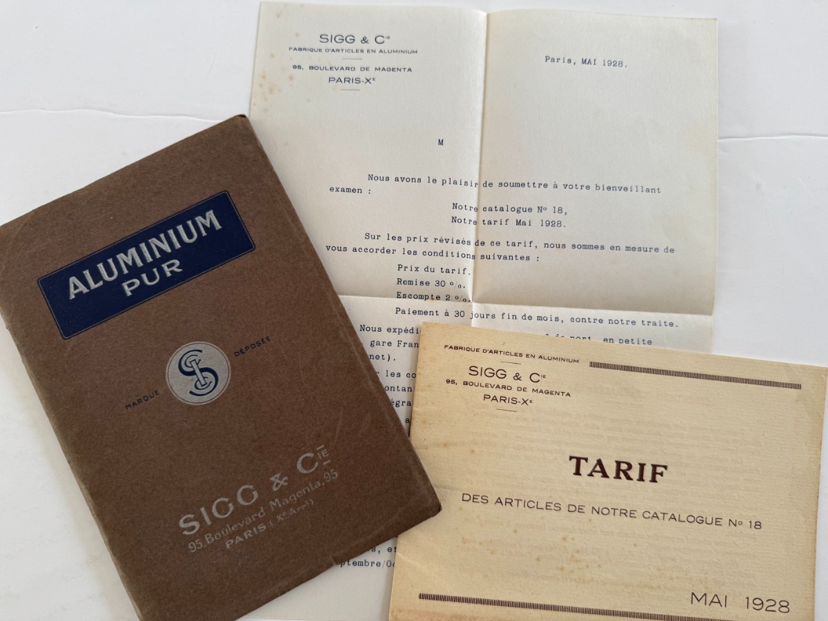 Catalogue aluminium pur - Cafetière - Bouillotte - Sceau - Sigg - 1928 - - Divers authentique - Revue Vintage