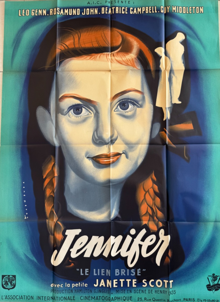 Affiche ancienne cinéma 1946 Jennifer et le lien brisé J. Scott - Cinéma authentique - Revue Vintage