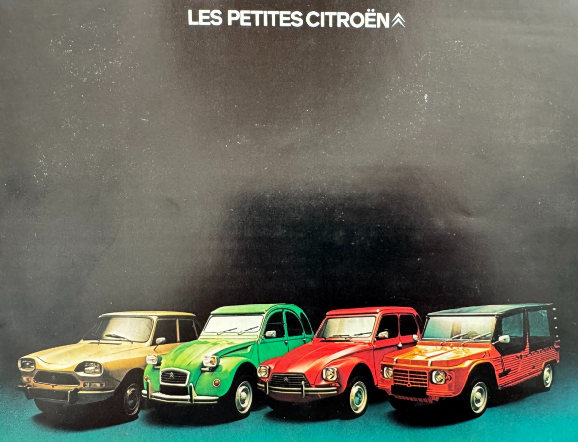 Catalogue Les petites Citroen 2 CV - Dyane - Méhari - Ami 8 - année 1976 - Auto authentique - Revue Vintage