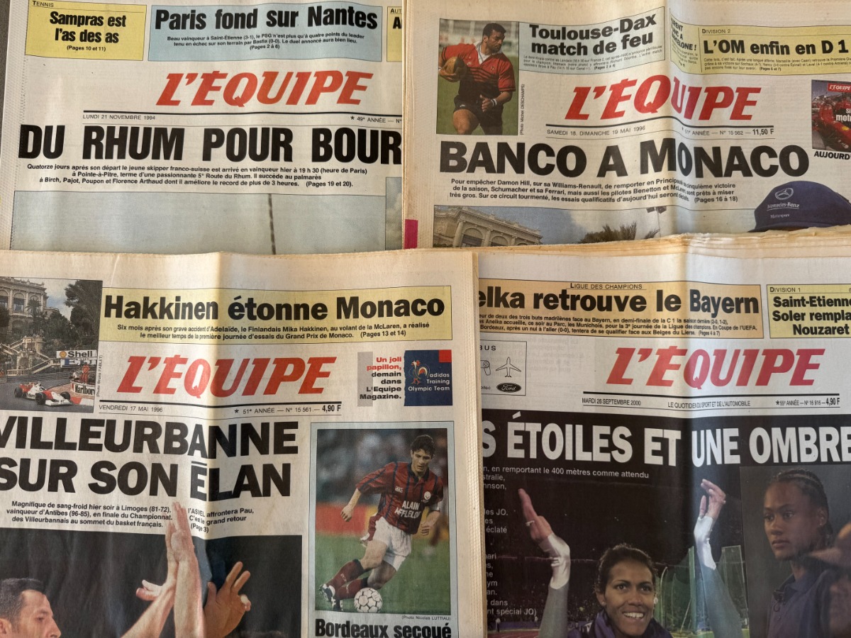4 N° " journal l'équipe sur la Gymnastique - Journal L'Équipe authentique - Revue Vintage