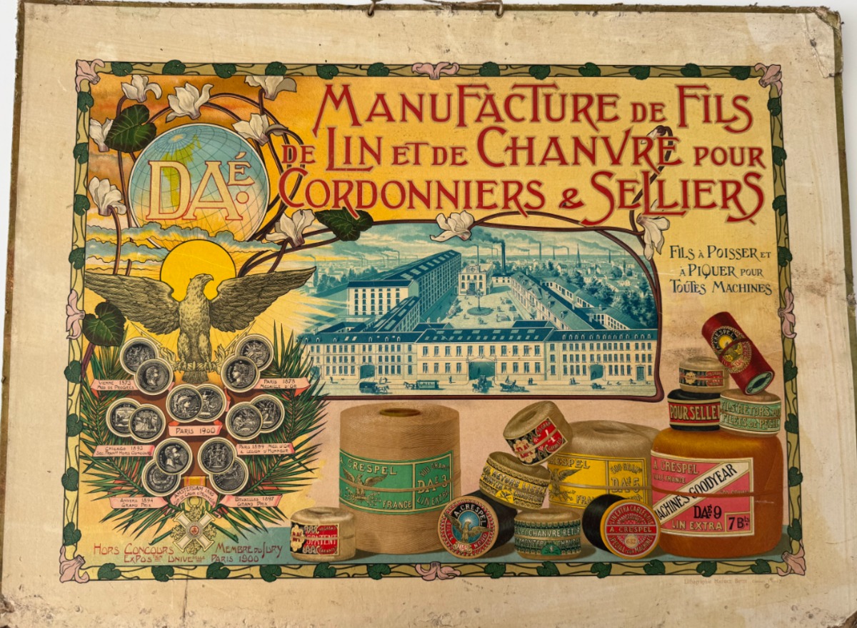 Carton publicitaire ancien 1900/1910 Manufacture de Lin Crespel - Lille Nord - Publicitaire authentique - Revue Vintage