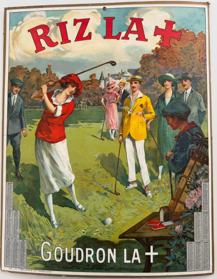 carton publicitaire 1924 Riz La + Goudron La + - Publicitaire authentique - Revue Vintage