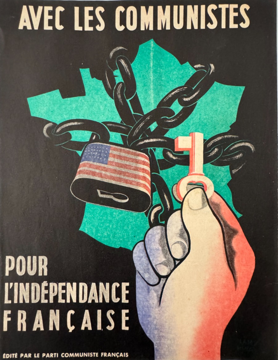 Ancienne affiche politique du Parti Communiste Français. - Publicitaire authentique - Revue Vintage