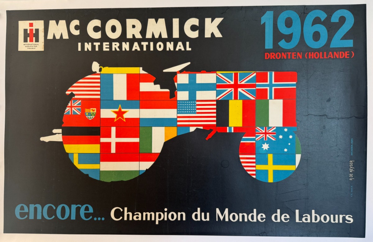 Affiche publicitaire  Mc Cormick International de 1962 - Tracteur. - Publicitaire authentique - Revue Vintage