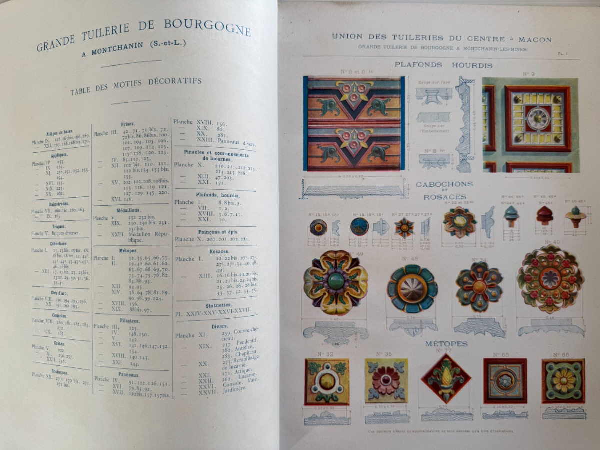 Catalogue 1905 – Céramique décorative – Union des tuileries du centre 59 planches couleurs - Vue 2 - Divers