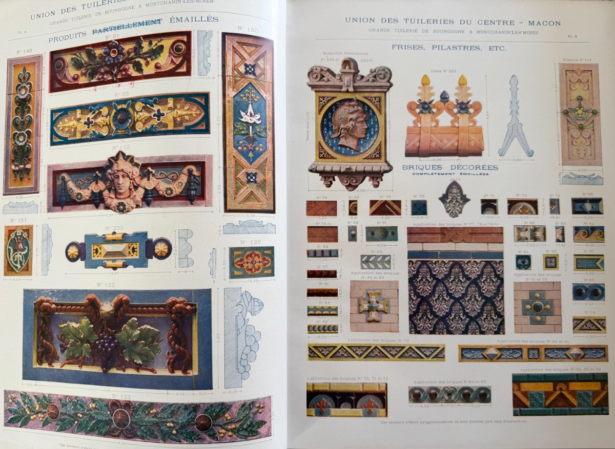 Catalogue 1905 – Céramique décorative – Union des tuileries du centre 59 planches couleurs - Vue 4 - Divers