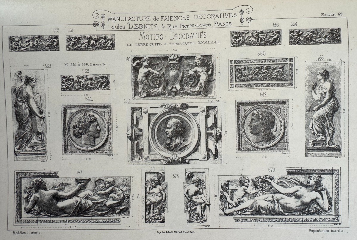 1898 Catalogue Jules Loebnitz & Fils – Manufacture de faïence et terre cuite 76 planches - Vue 8 - Divers