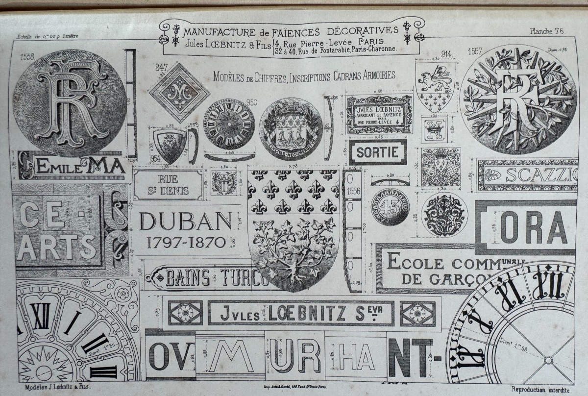 1898 Catalogue Jules Loebnitz & Fils – Manufacture de faïence et terre cuite 76 planches - Vue 9 - Divers