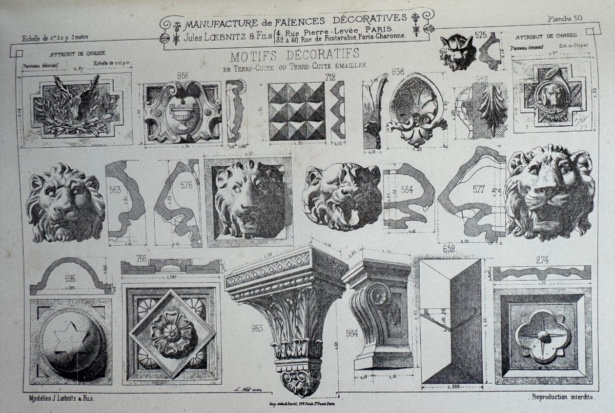 1898 Catalogue Jules Loebnitz & Fils – Manufacture de faïence et terre cuite 76 planches - Vue 10 - Divers
