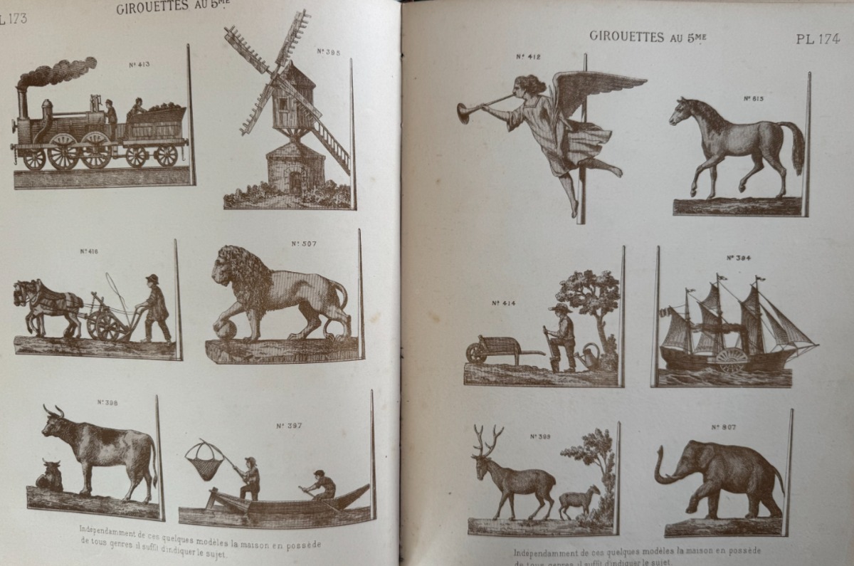 1887 - Catalogue ornements en zinc ed. Coutelier Paris – 191 planches . - Vue 9 - Divers