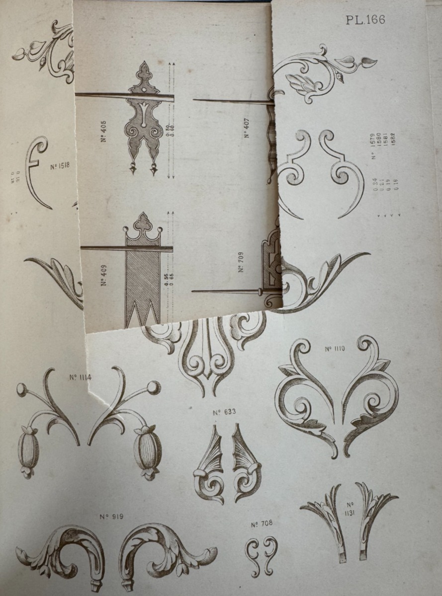 1887 - Catalogue ornements en zinc ed. Coutelier Paris – 191 planches . - Vue 11 - Divers