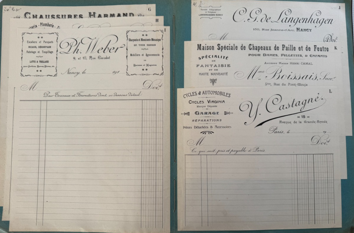 1910 Catalogue de factures anciennes - Cartes de représentant - Spécimen / Album de Représentant - Lithographie & Imprimés Commerciaux. - Divers authentique - Revue Vintage