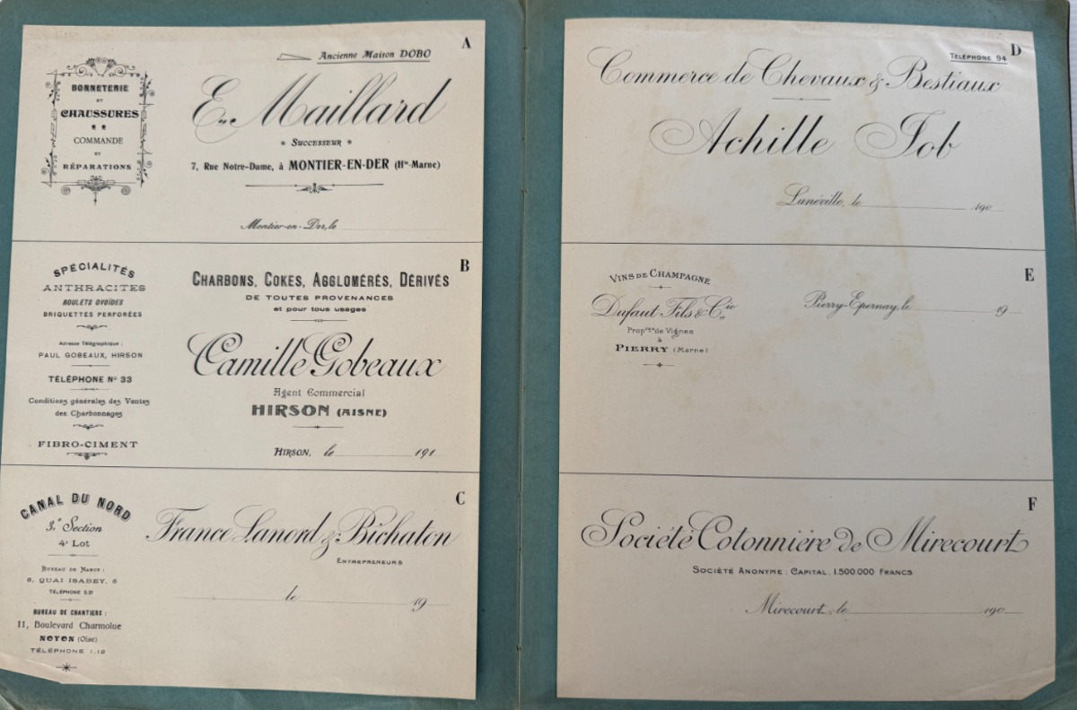 1910 Catalogue de factures anciennes - Cartes de représentant - Spécimen / Album de Représentant - Lithographie & Imprimés Commerciaux. - Vue 3 - Divers