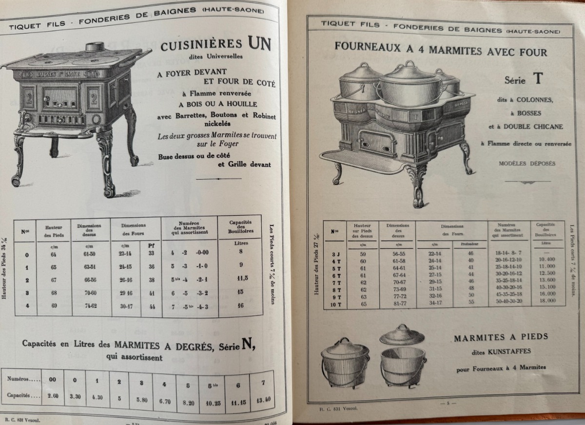 Catalogue de fonderie a Baignes - Tiquet Fils - Haute Saone - Vue 3 - Haute-Saône