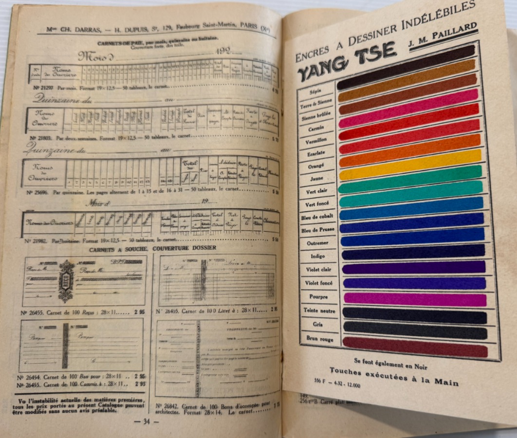 Catalogue Ancien 1932 – Matériel de Dessin & Architecture "H. DUPUIS / CH. DARRAS" Paris – Avec Échantillons Réels - Divers authentique - Revue Vintage