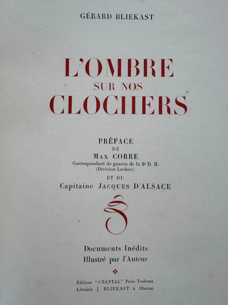 1953 L'Ombre sur nos Cloches – G. Bieckast – Exemplaire avec dédicace ALSACE - Vue 3 - Livres anciens